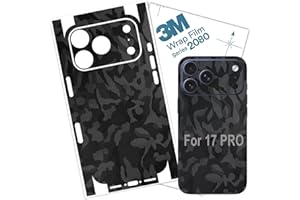 17 PRO Skin Wrap 3M Camo Texture Film Protective for Sides and Back (Black Camo)