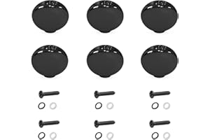 MAXCHEER 6PCS Small Oval Metal Guitar Tuning Pegs keys Tuners Machine Heads replacement Buttons knobs Handle (Black)