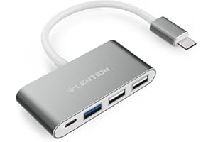 LENTION 4-in-1 USB-C Hub with Type C, USB 3.0, USB 2.0 Compatible 2023-2016 MacBook Pro 13/14/15/16, New Mac Air/Surface, Chr
