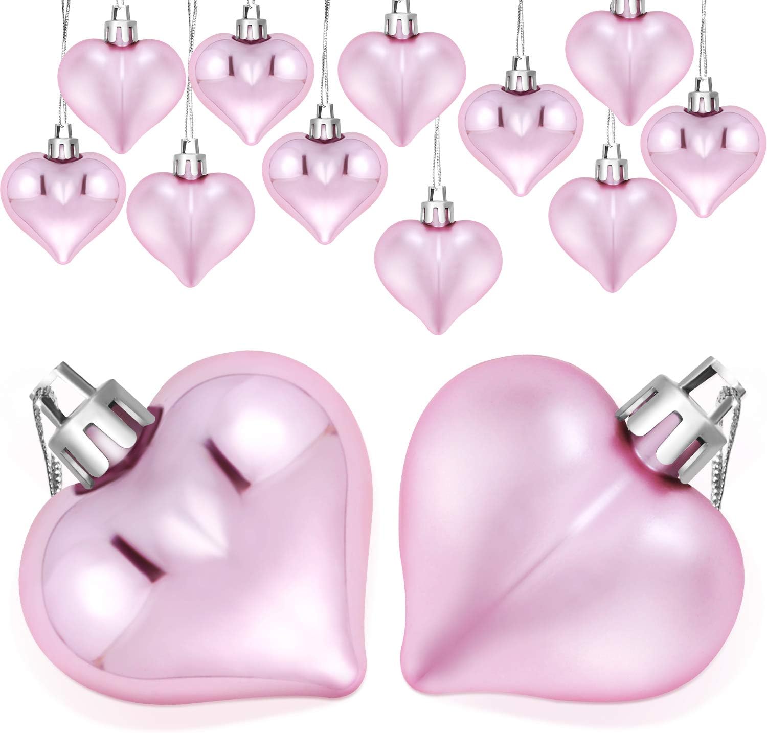 Boao 24 Pieces Heart Shaped Ornaments 