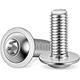 M6-1.0 x 16mm Flange Button Head Socket Cap Screws, Stainless Steel 18-8 (304), Bright Finish, Fully Threaded, Allen Socket Drive, Quantity 100