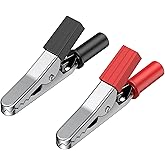 Vibit 30 Pcs 55 mm Metal Alligator Clips Electrical Test Clamps, 5 A Alligator Clamps with Screw & Insulating Boots, Crocodile Crocodile Clips for Car Battery Replacement DIY Crafting