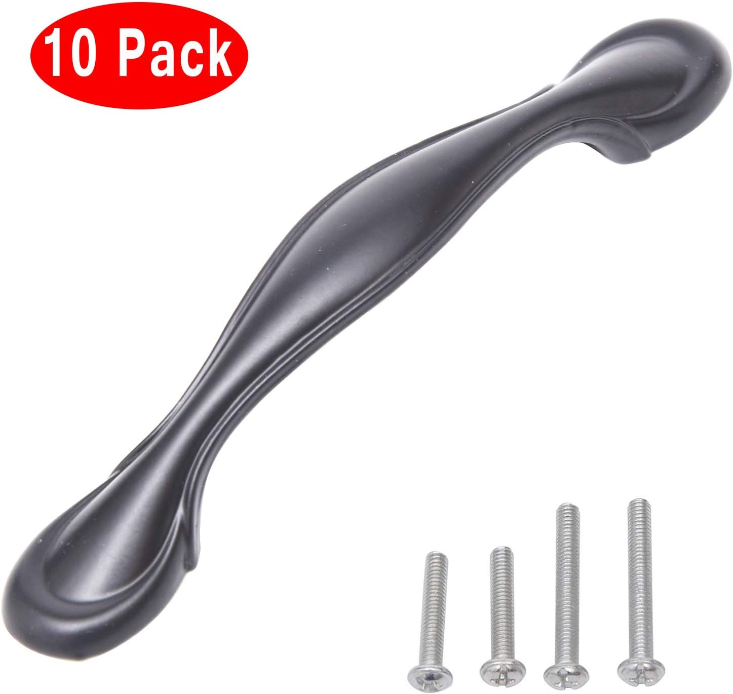 Kitchen Furniture Drawer Matte Black Kitchen Cabinet Pulls, Cabinet Handles Set for Cabinets - 10 Pack 3.78 Inch Hole Centers CJ661-96-10H-2new