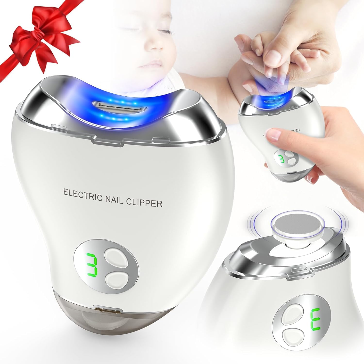 Photo 1 of Nail Clipper, Cordless Safety with 3 Speed Gears, Baby Nail Clippers, LED Light & Storage Box, Trimmer for Baby, Seniors, Adult