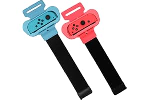 HEATFUN Switch Dance Wrist Bands, Switch Wrist Straps Compatible with Dance 2023 2022 2021 2020 and Nintendo Switch Sports Game - 2 Packs (Fit for 4.72-7.5 inches Wrist Circumference) - Blue and Red