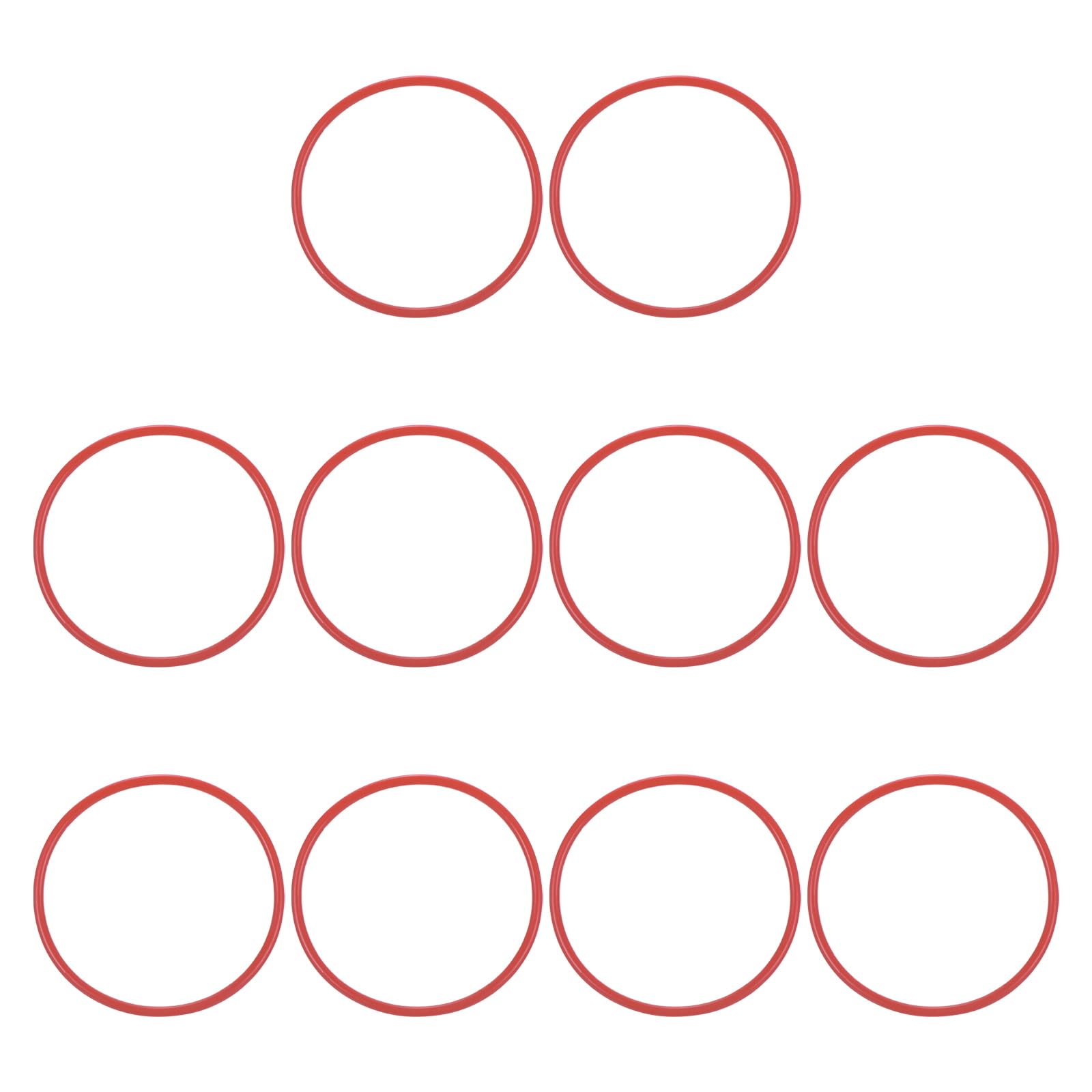PATIKIL Silicone O-Ring 72mm OD 66mm ID 3mm Width, 20Pcs Metric VMQ Sealing Gasket Replacement for Plumbing Compressor Valves Repair, Red