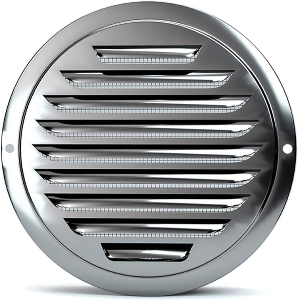AZITICY Stainless Steel Wall Ventilation Ducting Hose Air Outlet Inlet 100mm Air Vent Grille Cover Metal with Protective Mesh (4 Inch)