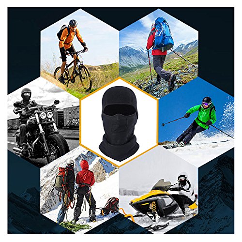 Purjoy [2-Pack] Wind-Resistant Balaclava Ski Mask Face Mask Motorcycle Tactical Balaclava Hood(Black+Black) - Thumbnail 2
