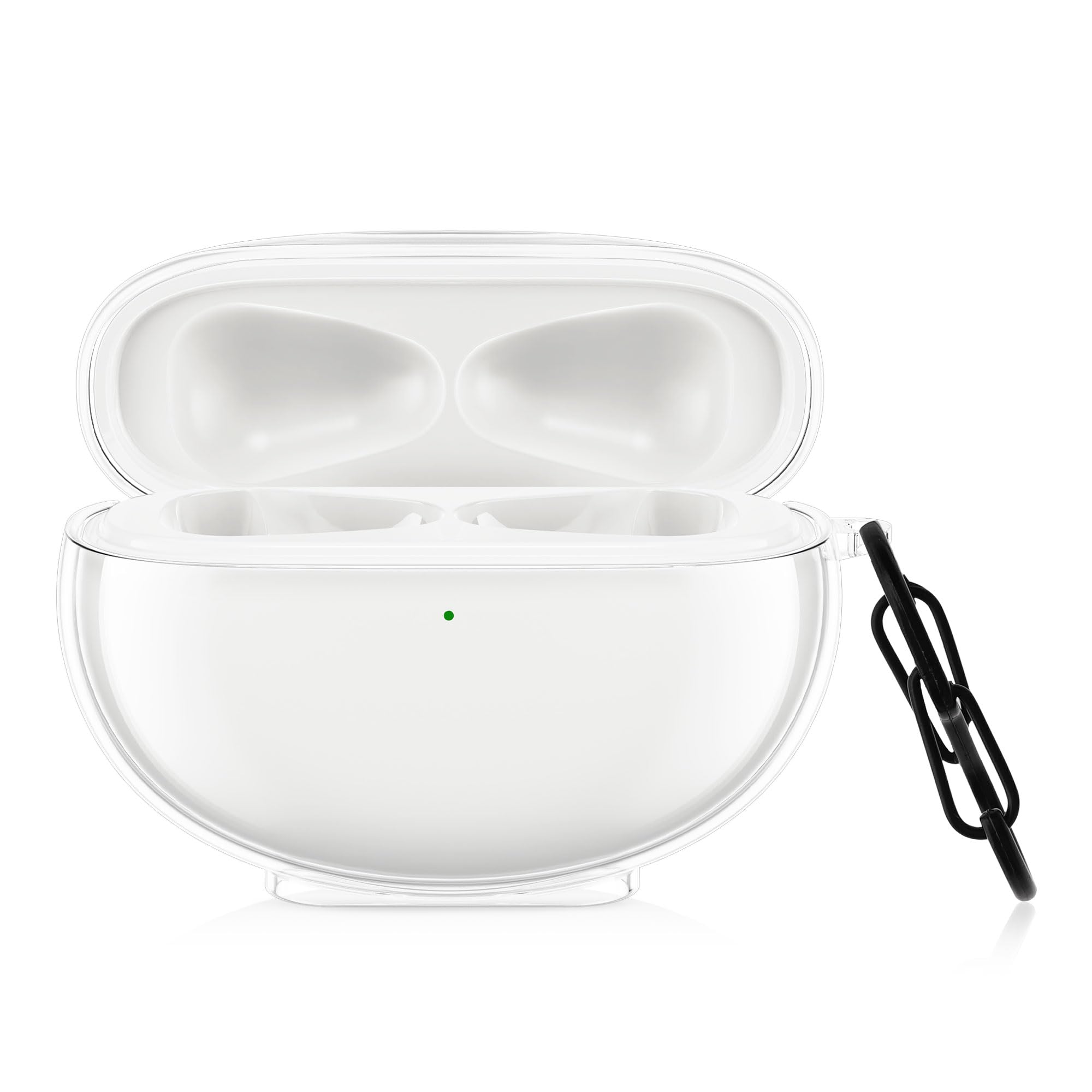 kwmobile Earphones Case Compatible with Oppo Enco Free 2 - Crystal TPU Two-Part Earbuds Case - Transparent