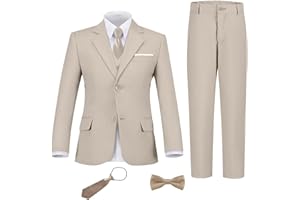 FXZPIODI Boys Suit Set Slim Fit Kids Formal Suits Toddler Tuxedo Wedding Prom Classic Suits for Boy Teen Black Blue Dress Outfit