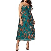 Plus Size Cocktail Dresses - Velvet Party Summer Formal Wedding Guest Sleeveless Spaghetti Strap Floral Midi Dress