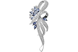 Merdia Created Crystal Brooch Fancy Vintage Style Flower Brooch Pin for Women, girls, ladies with Blue/Purple Created Crystal | Vintage Fashion | Brooches and Pins for Women | Ladies Jewelry