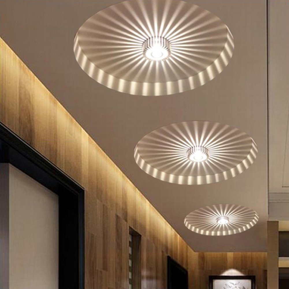 Gimartuk Modern Corridor Portal Lights Creative Ceiling Lights Built Sunflower Wall Lights Asian Lights 3 W Warm White [Energy Category A+++, Aluminium, 3w Warmweiß, E27, 3.0W, 110.00V