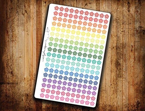 Asterisk Planner Sticker Flower Checklist Rainbow Icon Die Cut Removable and Repositionable Vinyl Stickers For A5 Planners Filofax Kikki K and More