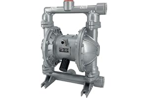 Cozyel Industrial Aluminum Air-Operated Double Diaphragm Pump 1-1/2 Inch Inlet & Outlet, Black, 44 GPM Max 115PSI, QBK_40L