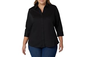 Riders by Lee Indigo Women's Plus-Size Bella Easy Care 3/4 Sleeve Woven Shirt