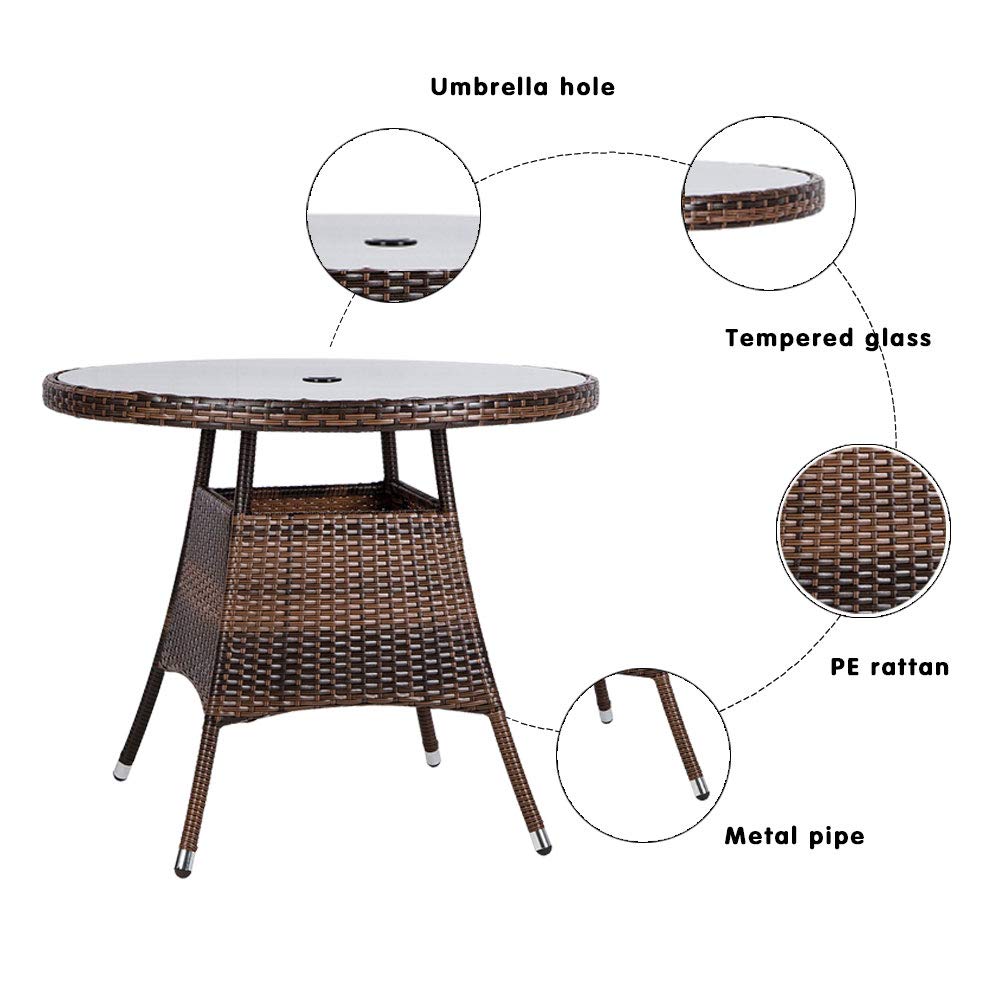 wicker umbrella stand table