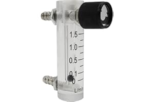 E-Found Oxygen Flow Meter 0.1-1.5LPM Flowmeter for Fluid Filtration System Oxygen Air Flowmeter Gas Regulator Acylic Flow Meter with Control Valve for Oxygen/Air/Gas