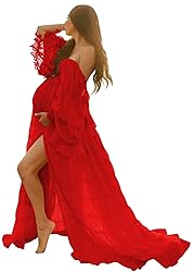 Red Maternity Dress for Photoshoot Plus Size Long