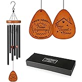House Warming Gifts for New Home, Housewarming Wind Chime for Outside, Gift Ideas, Housewarming Ornament for House, Couple, Women, Men (Black)