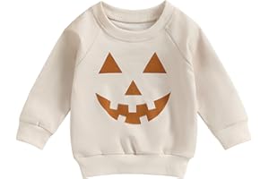CREAIRY Newborn Toddler Baby Boy Girl Halloween Outfit Pumpkin Pullover Sweatshirt Long Sleeve T-Shirt Tops Fall Clothes