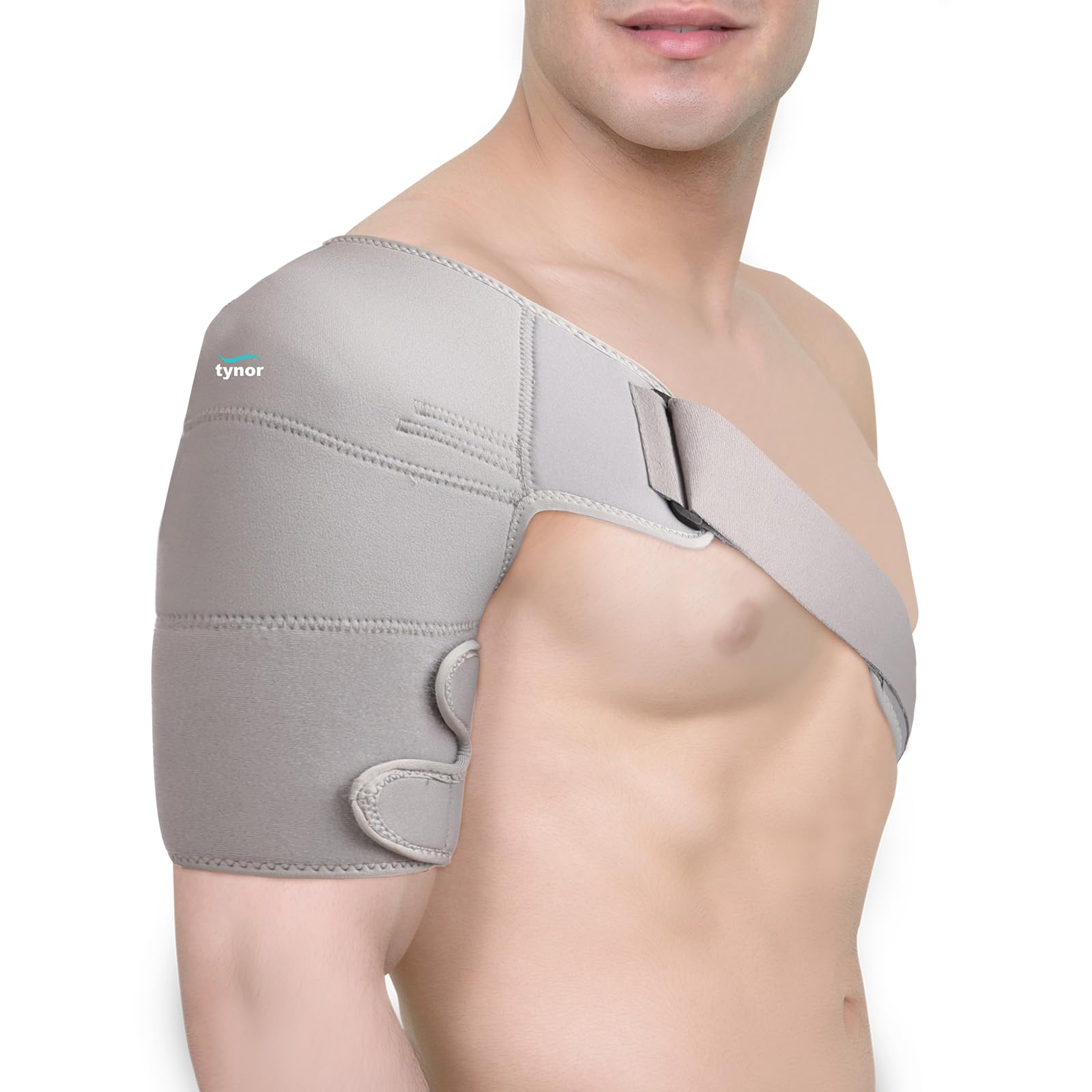 TYNOR Shoulder Brace for Torn Rotator Cuff Shoulder Compression Sleeve Wrap for Men & Women, Dislocation, Stability & Recovery Shoulder Support Adjustable Fits Left & Right Arm Sling, XXL Size (Grey)