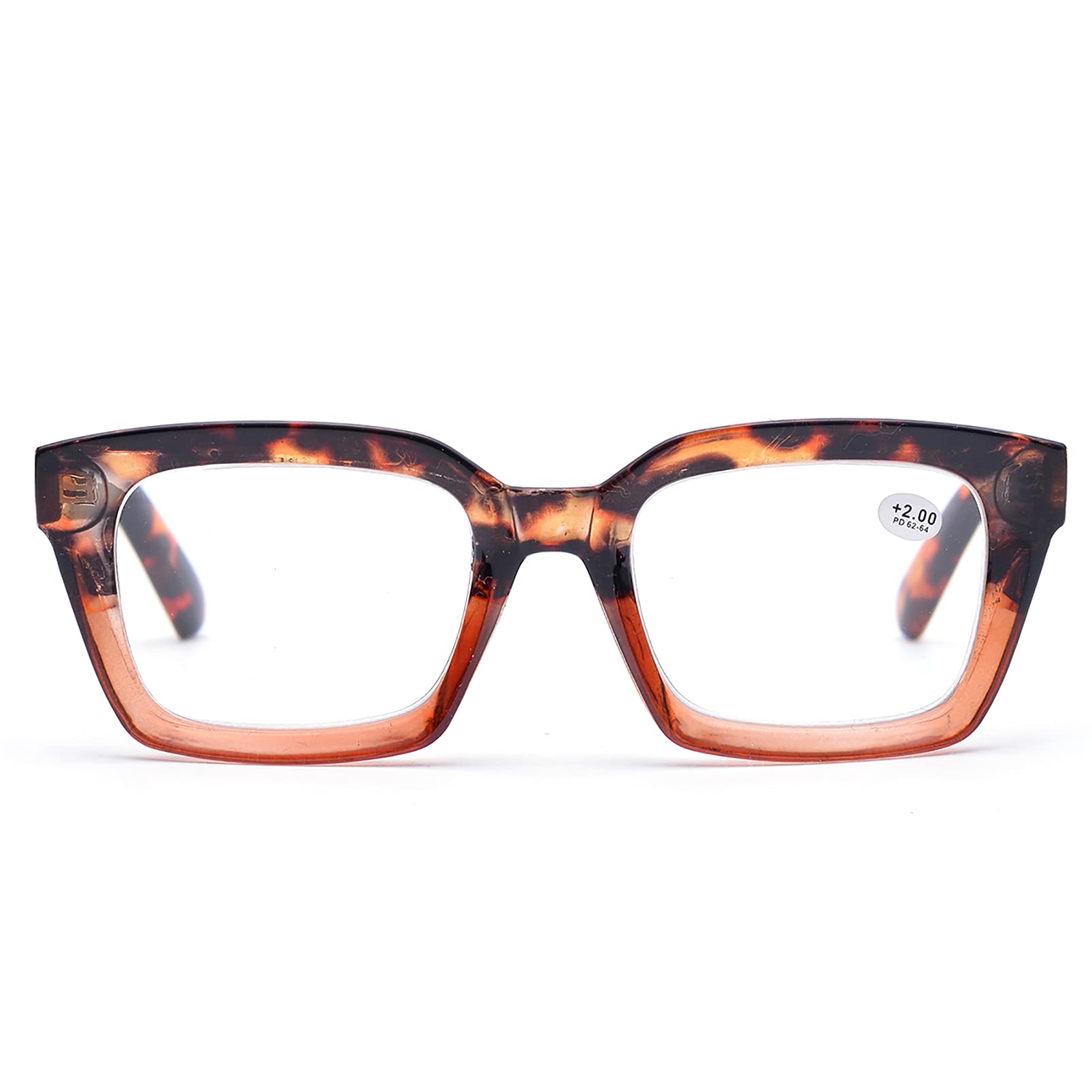 ZUVGEES Retro Oversized Blue Light Blocking Reading Glasses Big Eyeglass Frames Large lens Computer Readers (Leopard, 0.00) — image 1