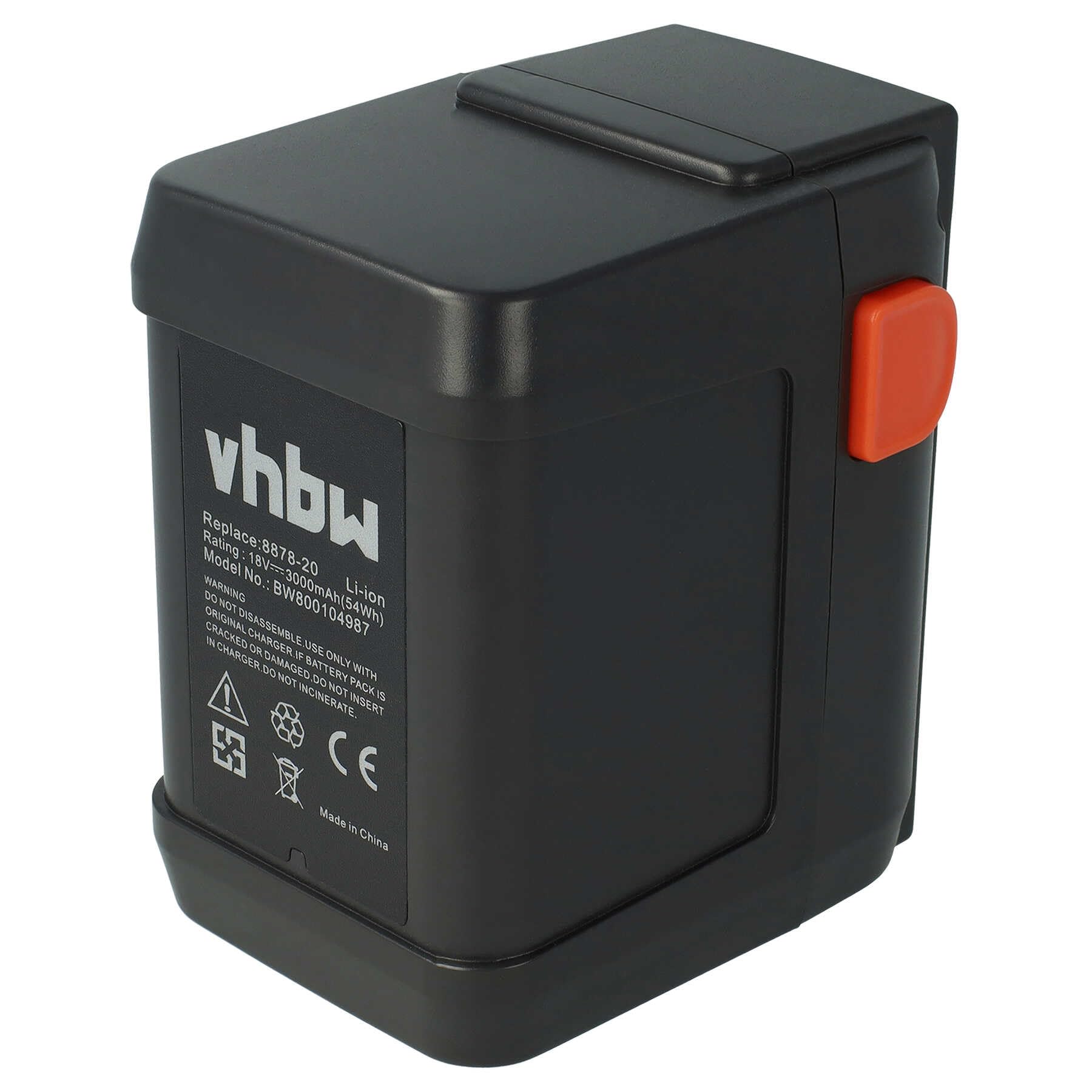 vhbw Battery Replacement for Gardena 8835, 8839, 8839-20, 8835-20, 8835-U, 8835-00.701.00 for Grass Shears, Shrub Shears (3000mAh, 18 V, Li-Ion)