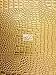 VINYL FAUX FAKE LEATHER PLEATHER EMBOSSED SHINY AMAZON CROCODILE FABRIC - Gold - 58