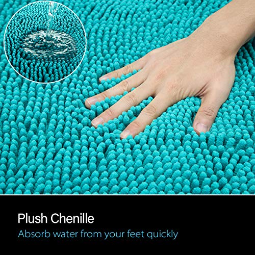 LOCHAS Luxury Bathroom Rug Shaggy Bath Mat 24 x 60 Inch, Washable Non