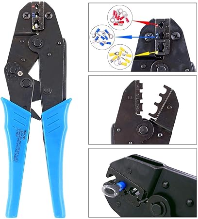 Pince A Sertir Pince A Sertir Pince A Combinaison Avec Fonction Cliquet Pour Prise Ronde Rouge Bleu Jaune Connecteur Plat Connecteur Plat Et Autres Connecteurs De Cable Amazon Fr Bricolage