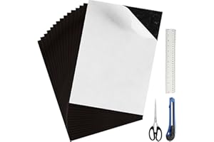GcFoir Adhesive Magnetic Sheets 4 x 6 Inch, 45 Packs Magnetic Sheets with Adhesive Backing - 0.5mm Thickness Flexible Magnet Sheets for Dies Storage, Craft Projects, Photos, School, Office