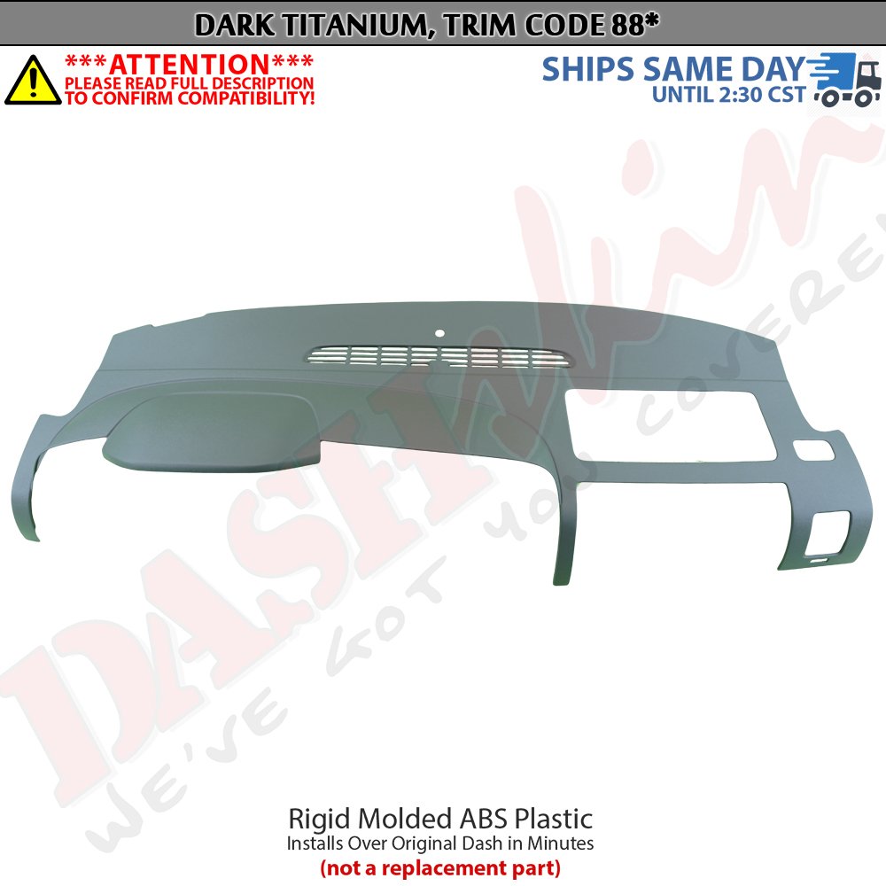 DashSkin Molded Dash Cover Compatible with 07-13 Silverado LS/LT & Sierra SL/SLE in Dark Titanium