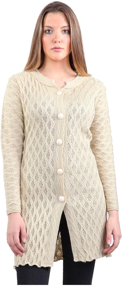 montrex acro wool winter long coat for women, girls (beige)