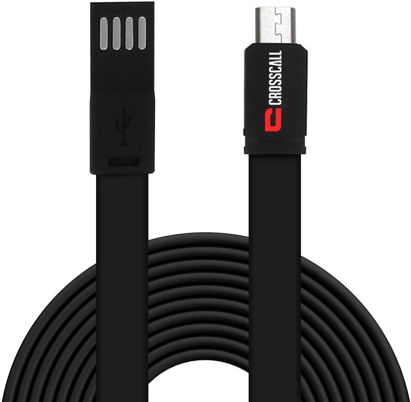Crosscall Flat USB/Micro USB Cable for Smartphone, Red-black - Image 4