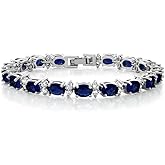 Gem Stone King 20.00 Ct Gorgeous Oval and Round 7 Inch Sparkling Cubic Zirconia CZ Tennis Bracelet For Women