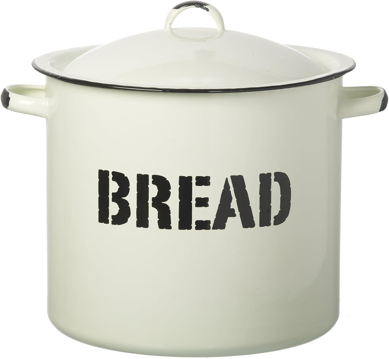 Large Enamel Black & White Bread Bin Amazon.co.uk Kitchen & Home