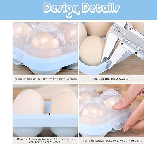Bandeja de huevo para nevera con tapa apilable, caja de ...