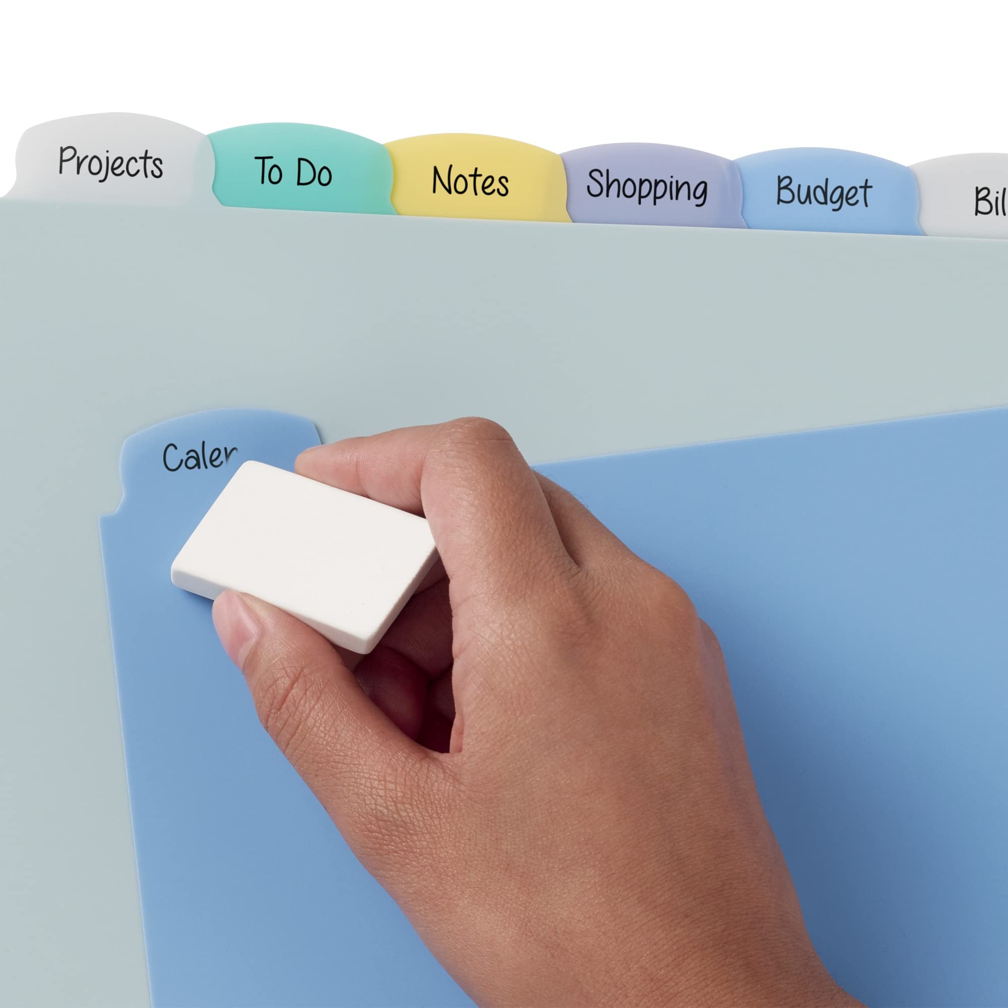 Avery 8Tab Plastic Binder Dividers, Write & Erase Multicolor Big Tabs