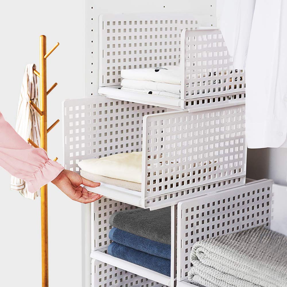 Buy Tuevob Wardrobe Storage Boxes,4Pack Plastic Wardrobe Closet Drawer