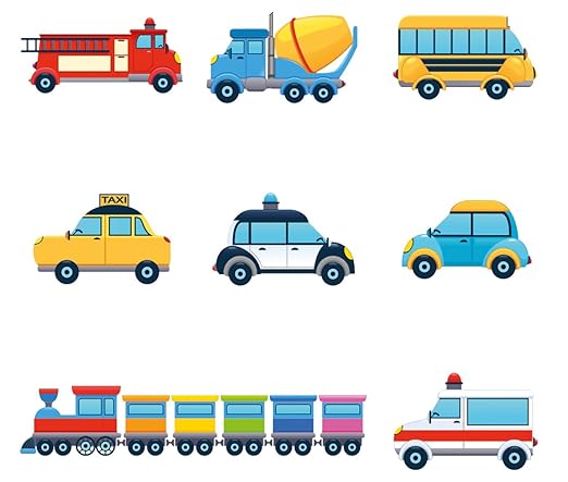 Eurographics Colorful Cars Deko Set, Kunststoff, Magnete, 20.5 x 11.5 x 1.8 cm