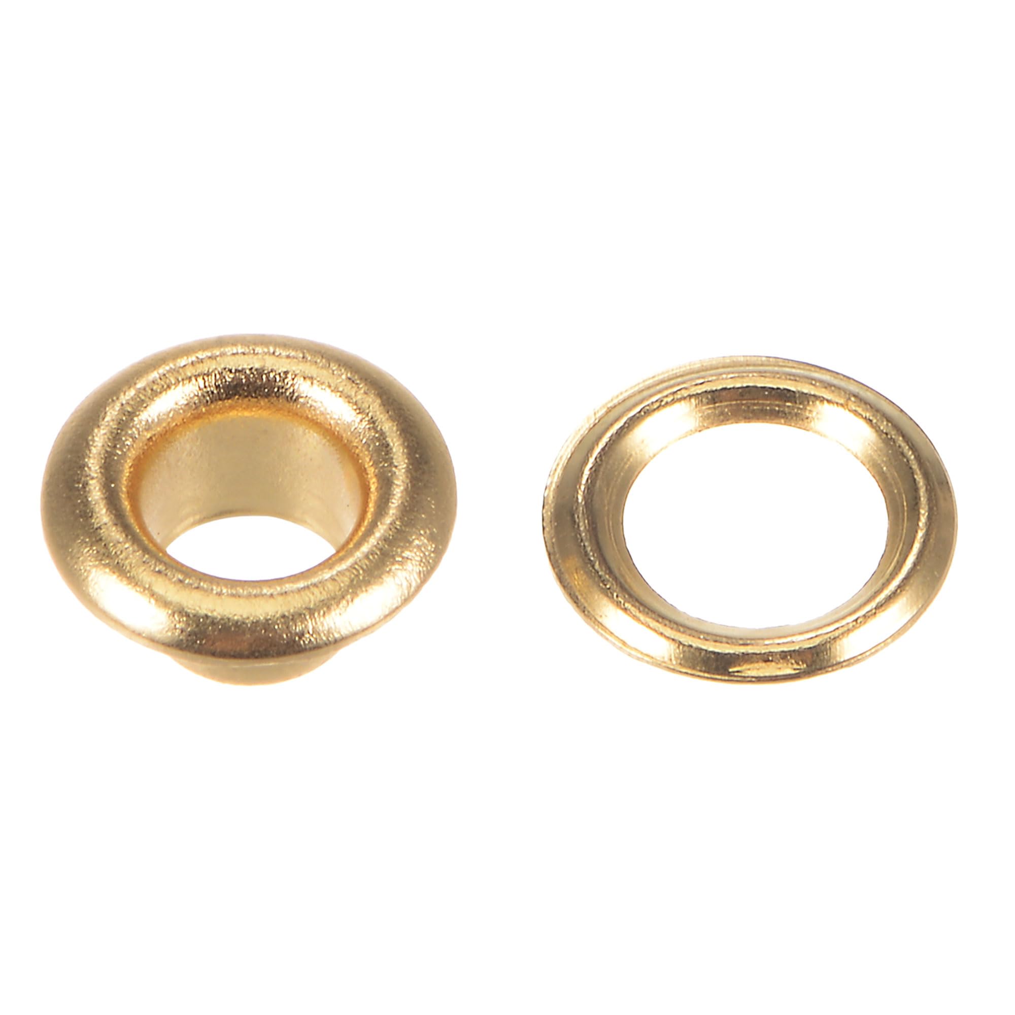 uxcell 50 Sets 4mm 1/64" Hole Copper Grommets Eyelets Gold Tone for Fabric Leather Canvas Curtain Clothing