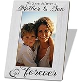 Mother Gift from Son, Mom Son Photo Frame Decor, The Love Between a Mother & Son is Forever Picture Frames 4x6 Inches for Wall & Tabletop Display, Photo Gifts Wooden Picture Frame, Mother's Day Gift A