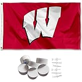 College Flags & Banners Co. Wisconsin Badgers Motion W Banner and Tapestry Wall Tack Pads