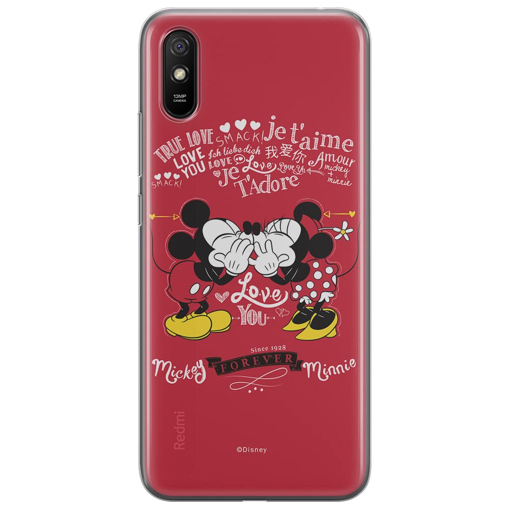 ERT GROUP mobile phone case for Xiaomi REDMI 9A original and officially Licensed Disney pattern Mickey & Minnie 005 optimally adapted to the shape of the mobile phone, case made of TPU