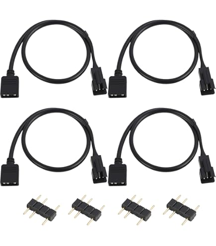 Amazon.com: CERRXIAN 4Pack 12V 4 Pin RGB Extension Cable, 12V 4