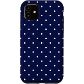 Elegant Polka Dots Navy Blue and White Dots Case for iPhone 11