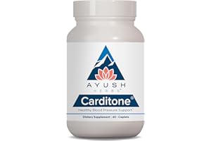 Ayush Herbs Carditone - Natural Heart Health Supplement for Women & Men, BP Formula, Holistic Heart Support with Rauwolfia, Arjuna, Calcium, and Magnesium - 60 Vegetarian Caplets (1 Count)