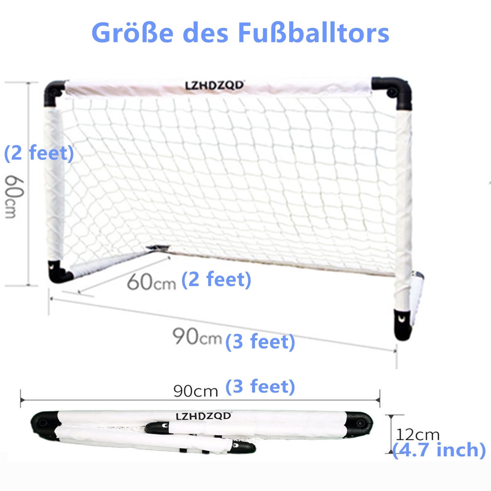 LZHDZQD Fußballtor Kinder Fussball Spielzeug Set,Klappbar Fußballtor 90x60cm + Mini Fussball 16cm Set,Kleines Klappbar Fussballtor für Indoor Und Outdoor, Kinder Spielzeug 3-5 Jahren für Garten 7