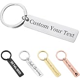 CDBUY Custom Keychain - Personalized Double-Sided Engraved Name or Text Keychains, Customized Gifts for Men Women